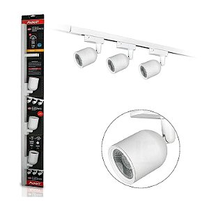 Trilho Elegance Branco com 3 Spots 1mt Avant 7w 630 lumens 900 Candelas 6500k Bivolt - 1 Ano Garantia