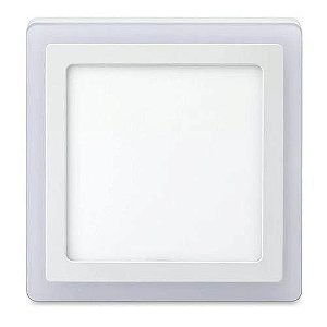 Luminária 3 estágios Painel Sobrepor 18W + 6W Led Quadrado Elgin Bivolt 6500K Frio 4000K 3000K Quente - 1 Ano Garantia