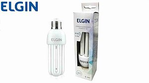 Lâmpada Fluorescente 3U 20W Elgin Compacta 110V 6400K Branca Fria 1220lm E27 - 1 Ano de Garantia