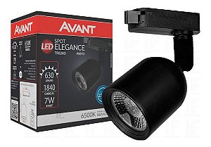 Spot Led para Trilho Eletrificado Elegance 7w Preto T1 Bivolt 6500k Branco Frio 630 lm Avant - 1 Ano Garantia