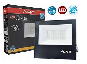 Refletor led Luz Amarela 50w 3000K Bivolt Avant Projetor Holofote Bivolt IP65 Resistente Água Poeira Uso Externo