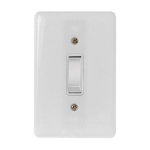Interruptor 1 Tecla Paralelo 4x2 BR Completa 250V C/ Placa- 5 Anos de Garantia