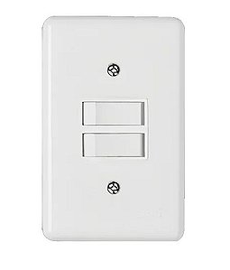 Interruptor 2 Teclas Simples + Tomada 10A Stylus Ilumi 4x2 BR 250V 2P+T Completa- 5 Anos Garantia
