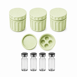 Estojo Case Porta Ampolas Verde Pistache Capacidade 4 Frascos 3ml Pack 3 Unidades
