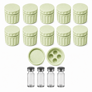 Estojo Case Porta Ampolas Verde Pistache Capacidade 4 Frascos 3ml Pack 10 Unidades