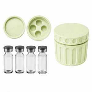 Estojo Case Porta Ampolas Verde Pistache Capacidade 4 Frascos 3ml