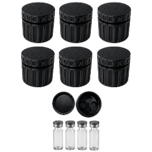 Estojo Case Porta Ampolas Preto Capacidade 4 Frascos 3ml Pack 6 Unidades