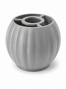 Base Redonda Abajur M Cinza Vincos Plastico PETG Soquete E27 Base Luminária Decorativa RD Imports