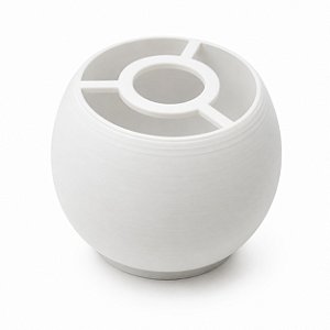 Base Redonda Abajur P Branca Lisa Plastico PETG Soquete E27 Base Luminária Decorativa RD Imports