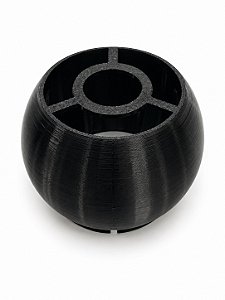 Base Redonda Abajur P Preta Lisa Plastico PETG Soquete E27 Base Luminária Decorativa RD Imports