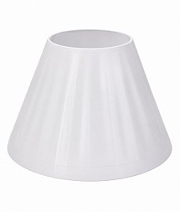 Cúpula Abajur Cônica M Branca Vincos Plástico PETG Soquete E27 Luminária Decorativa RD Imports