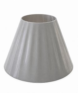 Cúpula Abajur Cônica M Cinza Vincos Plástico PETG Soquete E27 Luminária Decorativa RD Imports