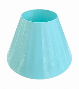 Cúpula Abajur Cônica M Verde Agua Vincos Plástico PETG Soquete E27 Luminária Decorativa RD Imports