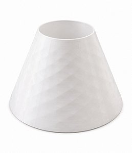 Cúpula Abajur Cônica P Branca Grega Plástico PETG Soquete E27 Luminária Decorativa RD Imports