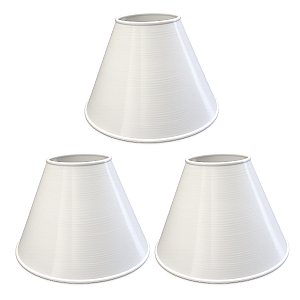 Cúpula Cônica de Abajur Decorativa Branca Lisa Soquete E27 Tamanho G Pack 3 RD Imports
