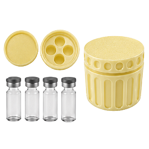 Estojo Case Porta Ampolas Amarelo Capacidade 4 Frascos 3ml