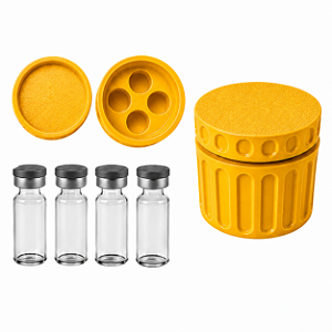Estojo Case Porta Ampolas Amarelo Ouro Capacidade 4 Frascos 3ml