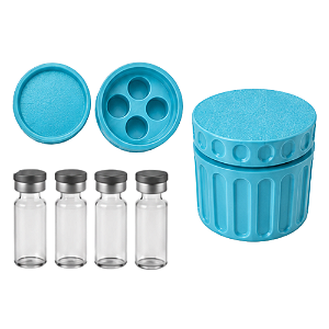 Estojo Case Porta Ampolas Azul Claro Capacidade 4 Frascos 3ml