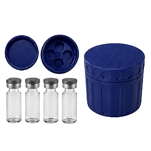 Estojo Case Porta Ampolas Azul Marinho Capacidade 4 Frascos 3ml