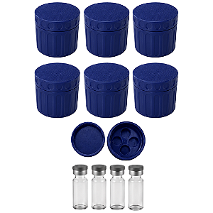 Estojo Case Porta Ampolas Azul Marinho Capacidade 4 Frascos 3ml Pack 6 Unidades