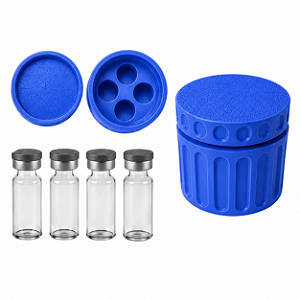 Estojo Case Porta Ampolas Azul Praia Capacidade 4 Frascos 3ml