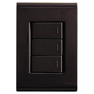 Conjunto 3 Interruptor Simples 10A/250V Grafite Liz Tramontina