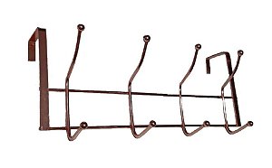 Cabide de Porta Suporte para Roupas 4 Ganchos Ferro Rose/ Bronze 32 cm