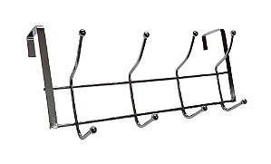 Cabide de Porta Suporte para Roupas 4 Ganchos Ferro Cromado 32 cm