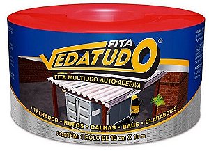 Manta Asfáltica Auto Adesiva Aluminizada Dryko VEDATUDO Telhado Rolo 10cm x 10mts