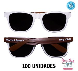 Óculos Personalizado Wood - 100 unidades