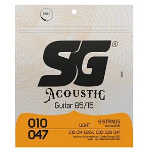 Encordoamento Violão Aço 010 Sg Bronze Corda Light Mi Extra