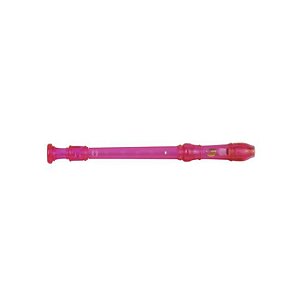 Flauta Doce Dolphin Germânica Soprano Dó Transparente Rosa