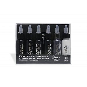 Set Tintas Viper Ink - Amazon - Preto e Cinza