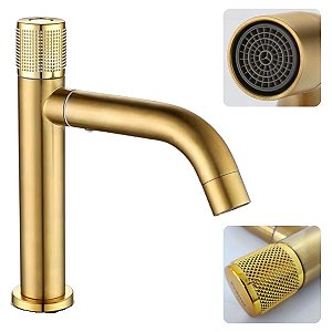 Torneira Bancada Dourado Fosco - Modelo Vetro