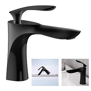 Torneira Misturador Bancada - Modelo Twister - Preto