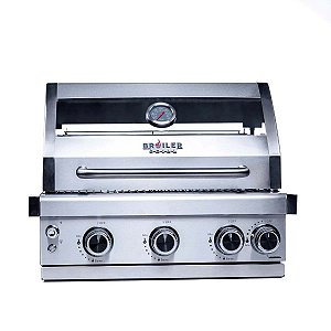 Churrasqueira a Gás Broiler Grill Elite Aço inox Infrared 3 Queimadores Led - Embutir