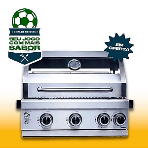 Churrasqueira a Gás Elite Aço inox Infrared 3 Queimadores Led - Embutir