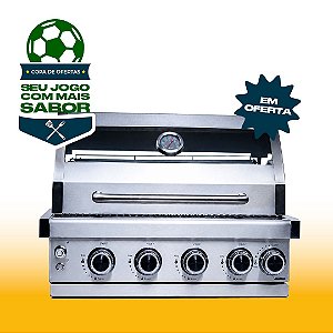 Churrasqueira a Gás Ultra Aço inox Infrared 4 Queimadores Led - Embutir