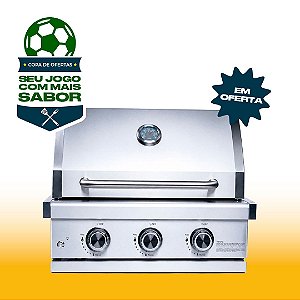Churrasqueira a Gás Smart Aço inox 3 Queimadores – Embutir