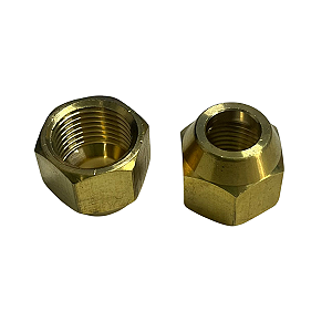 Kit 2 Porcas Flange Para Tubo De Cobre Sae - 3/8''