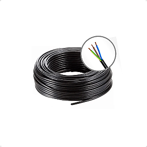 Cabo Shieldado 3 x 0,5mm² Preto 1T com Dreno VRF - 100 Metros