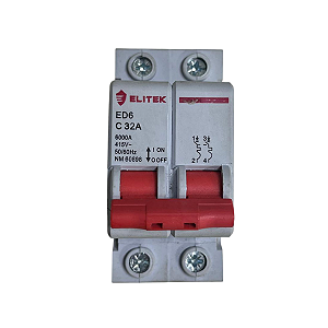 Disjuntor Monopolar 32A Curva C 4ka 230v A 400v Aplicações Diversas