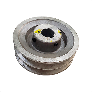 Polia de Alumínio 2 Canais Tipo B 130mm Furo 1" (25,4mm)