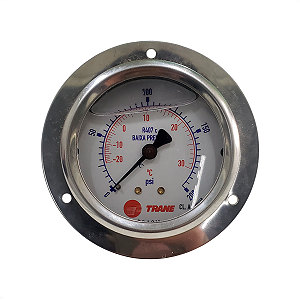 Manômetro Baixa Pressão 0-200 PSI R-407C Trane 5/16''