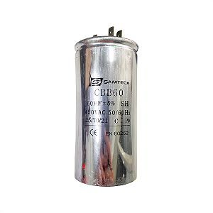 CAPACITOR PERMANENTE 50UF +/-5% 450V CORPO DE ALUMÍNIO C/ TERMINAL BRASTEMP BWM08 BWQ24 004260538