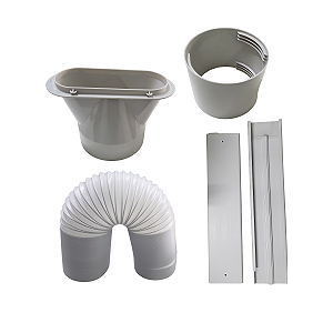 Duto Poliéster 125mm 130mm 2m Régua Adaptador Kit P/ Ar-Condicionado Portátil