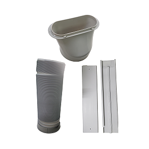 Duto Poliéster 150mm 2m Régua Adaptador Kit P/ Ar-Condicionado