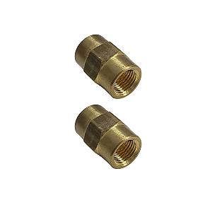 Luva Regular Latão 5/16" Sae Fêmea X 5/16" Sae Fêmea Kit 2un