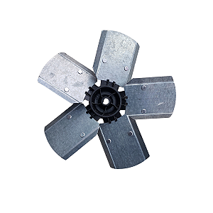 Hélice Metal 5 Pás C/ Cubo Flange Plástico Eixo 11mm 12mm