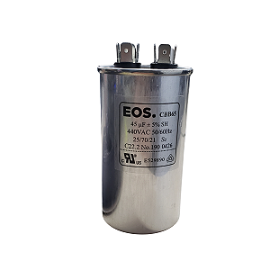Capacitor Permanente 45Mfd +/- 5% 440V Cbb65 Sh Corpo Em Alumínio